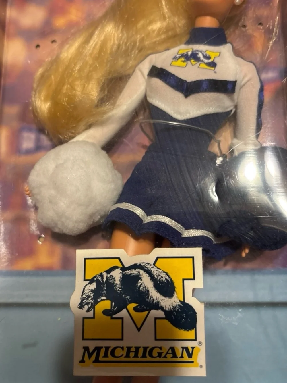 Barbie Michigan University Cheerleader Doll - Blue & White